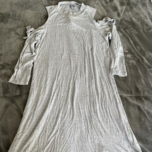 Cold Shoulder Mock Neck Long Sleeve TShirt Dress